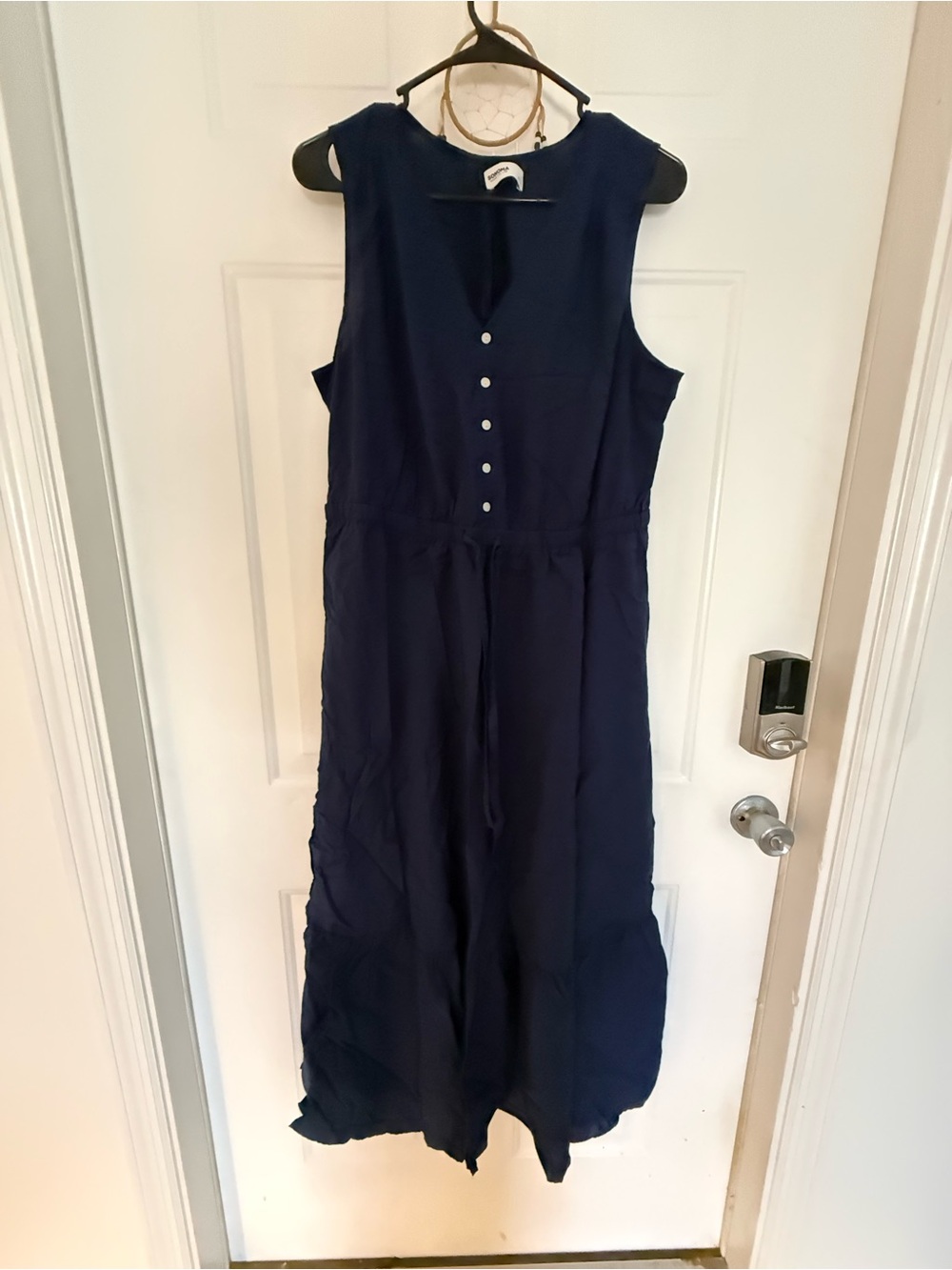 Sonoma Navy Sleeveless Maxi Dress with Button Front